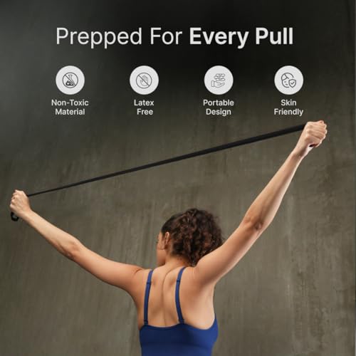 Image of Cult Black Resistance Band (11-30 kg) Black Medium Resistance Fitness Band for Stretching, Pull-Ups, Strength Training, Home & Gym Workouts for Men & Women