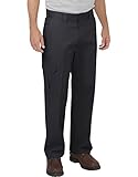 Dickies Mens Relaxed Straight Flex Cargo Work Utility Pants, Black, 36W x 32L US