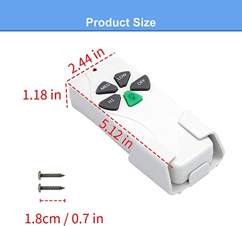 Anderic 53T Ceiling Fan Remote Control Replacement Fits Harbor Breeze Hampton Bay Hunter, Replace 2Aazpfan53T L3Hfan11T Fan-11T L3Hfan35T1 Kujce9103 Chq8Bt7030T Chq7030T Uc7030T Fan-53T #TOP3
