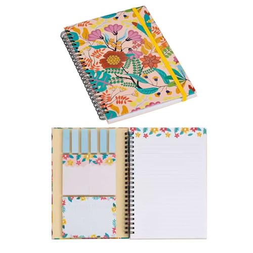 A5 Spiral Sticky Notebook,with 9 pads of decorated sticky notes and a handy notebook for Bible study Note Pads Teacher Appreciation Gift Writing Memo Pads School Office Supplies and Daily Life Organization (Enthusiasm)