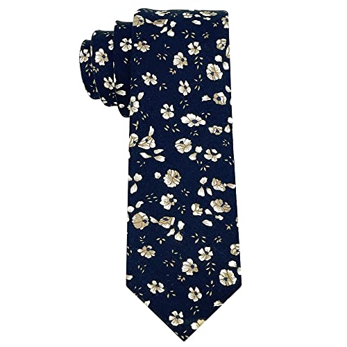 Image of Kebocis Mens Skinny Cotton Floral Tie for Men