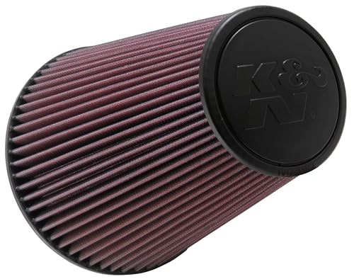 K&N High-Flow Original Lifetime Universal Clamp-On Air Filter: High Performance, Premium, Washable: Flange Diameter: 6 In, Filter Height: 9 In, Flange Length: 0.625 In, Shape: Round Tapered, RU-5046