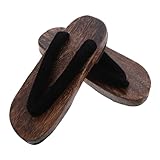 Yardwe Zuecos Japoneses de Madera para Hombre Diseño Tradicional con Punta Redonda Cómodos y Duraderos Calzado Kimono Cosplay Talla Estilo Antiguo para Uso Diario