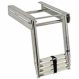 Osculati Edelstahl Teleskop-Badeleiter für Plattform umklappbar, Größe:4 Stufen