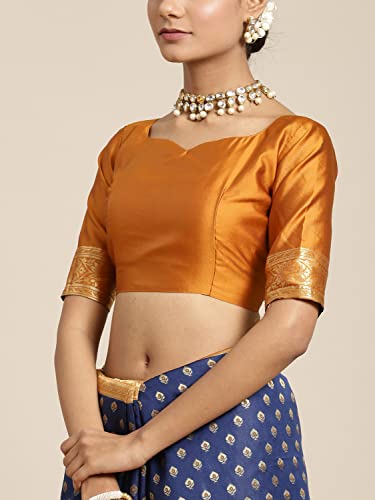 Image of AKHILAM Women's Geometric Silk Blend Zari Saree With Unstitched Blouse Piece (FF0GNG220 Parent)