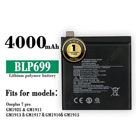 Image of BLP699 Battery for Oneplus 7 Pro GM1911 GM1913 GM1917 GM1910 GM1915 (4000mAh) Battrey with 1 Year Warranty***** (R161)
