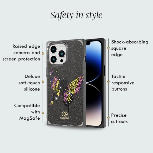 Image of COCOMII Rectangle for iPhone 14 Pro Max Case, Safari Butterfly