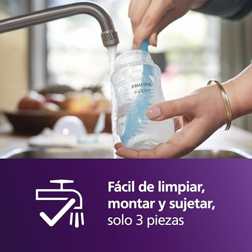 Biberão Philips Avent Natural de 260 ml sem BPA para bebés a partir de 1 mês, estampado Girafa (modelo SCY903/66)