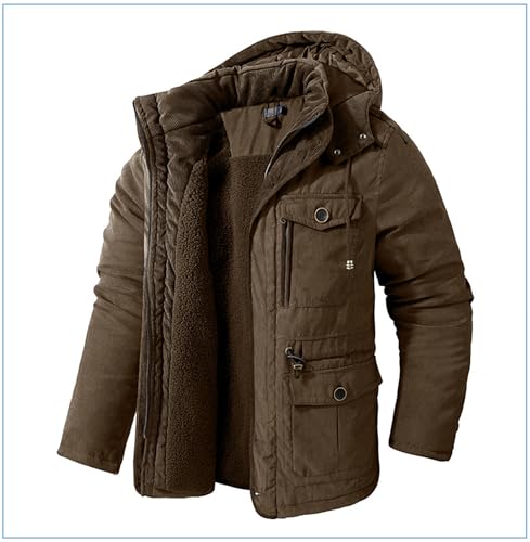 Parka épaissi hiver homme ZDJSWJ en bleu XL manteau militaire long