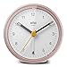 Braun Classic Analogue Alarm Clock with Snooze and Light, Quiet Quartz Movement, Crescendo Beep Alarm in White and Rose, Model BC12PW.
