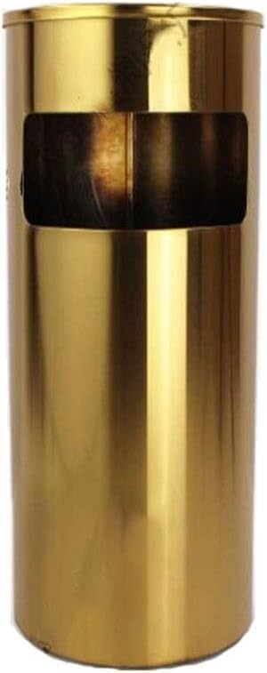 Cendrier vertical et poubelle extérieure en acier inoxydable gold avec seau amovible
