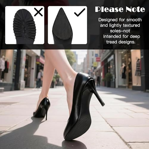 Image of 6 Pcs Shoe Sole Protector - Self-Adhesive Anti-Slip Grips for High Heels & Boots & Dress Shoes, Non-Slip Shoe Bottom Pads for Women (6 x 4 Inches, Black)