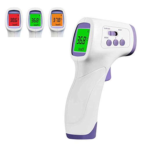 hd-line Digital-Thermometer - Berührungslose Pistole zum Temperatur-Messen von Körper, Objekten, Raum - LCD-Display mit 3 Farbmodi, Beleuchtung...