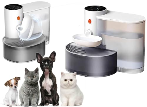 Smart Pet Water Fountain No Filter Cats and Dogs, 3L/106oz Ultra Silent 180 Days Endurance Automatic Pet Water Dispenser with Self-Refill Tipping (White, 3L/106 OZ)