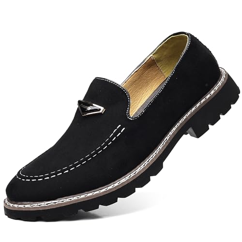 Image of Coramtty Men's Dress Loafers Classic Comfort Vintage Suede Slip On Business Work Driving Walking Casual Shoes