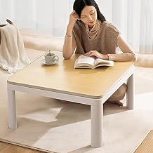 Kotatsu Japanese Heated Table with Heater,Home and Living,Square Shape Table Top,Folding Coffee Table,with Temperature Control Knob,Low Small Side Tables,Work Desk,for Balcony Backyard Patio