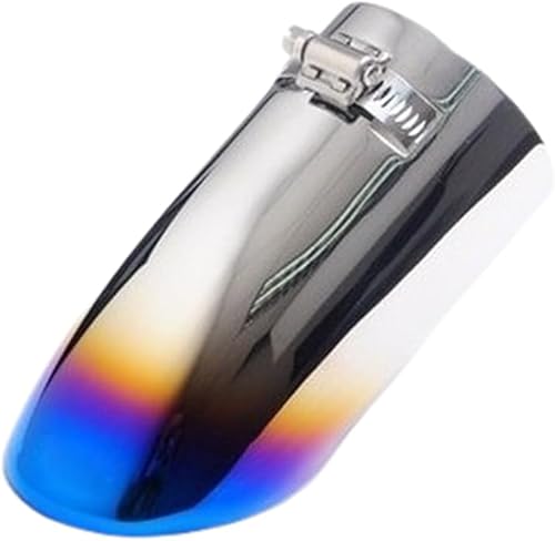 MadLoN Compatible con Nissan X-Trail T32 2014-2022, puntas de escape, punta de exaust plateadaazul, puntas de silenciador de acero inoxidable,