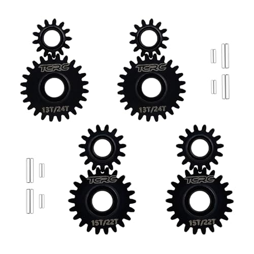 TCRC 8PCS Chromoly Steel Portal Overdrive & Underdrive Gears Set for Redcat Ascent-18 1/18 Scale RC Rock Crawler Upgrades