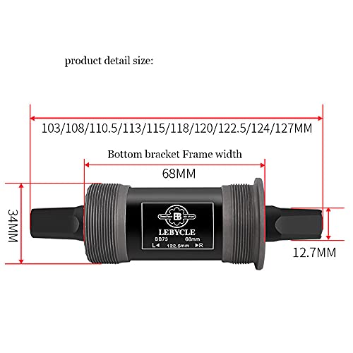 Mimoke Square Tapered Bottom Bracket Bsa Innenlager Bearing 68Mm X 113Mm 116Mm 118Mm 122.5Mm 124Mm 126Mm (110.5) #TOP5
