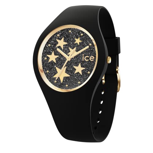 ICE-WATCH - ICE Glam Rock Black Stars - Montre Noire pour Femme avec Bracelet en Silicone - 019855 (Small)