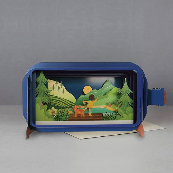 Alljoy Message in a Bottle Pop Up Greeting Card - Outdoor Adventures, Any Occasion, Blue, 24cm x 12cm