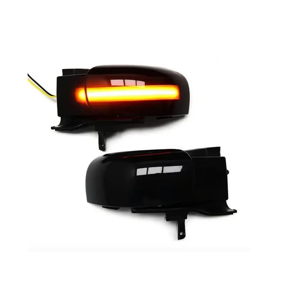 2 szt. Dynamiczny kierunkowskaz płynący boczny w lusterku wstecznym dla 1T1 1T2 2003-2009(Smoked black-Yellow)