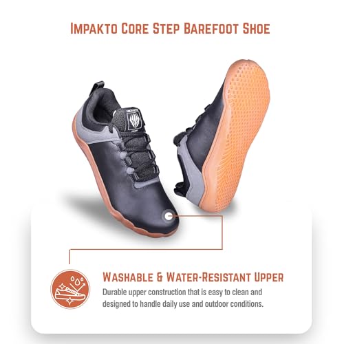 Image of Impakto CoreStep Men's Barefoot Shoes| Wide Toe Box Lightweight & Washable | Shoes for Trainning, Running on Soft Ground & Workout | Minimalist Zero-Drop for Natural Movement | Anti-Skid & Rubber Sole