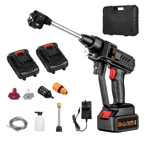 Mulcort Cordless Power Washer 60Bar with 6 in 1 Sprayer 300W High Power Washer Machine with Rechargeable Battery for Car Fence Floor Cleaning Watering