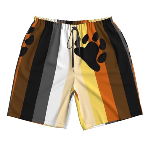 Men's Bear-Pride Flag Swim Trunks Beach Board Shorts Quick Dry Holiday Shorts3