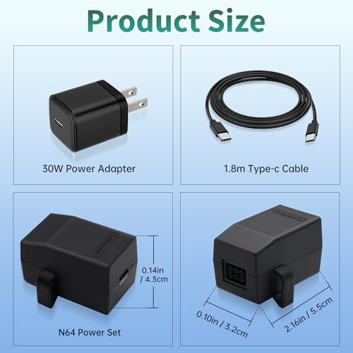 Image of N64 Console Power Supply Combination Kit - Stable Direct Charging, Better Performance, Convenient Storage - Compatible with Original N64 Console