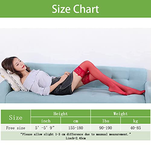 Confonze Women's Opaque Thigh High Stockings with Anti-fall Lace Top2