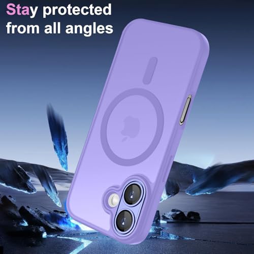 Image of VONZEE Magnetic Case Compatible with iPhone 17, MagSafe Compatible Translucent Matte Shockproof Protective Phone Cover, Full Camera Protection, Slim Anti-Scratch Back Case for Men & Women, Purple