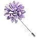 Branduce Mens Lavender Tie for Wedding Solid Satin Silk Blend Necktie Pocket Square Tie Clip and Lapel Pin Brooch Set (TA14-04)
