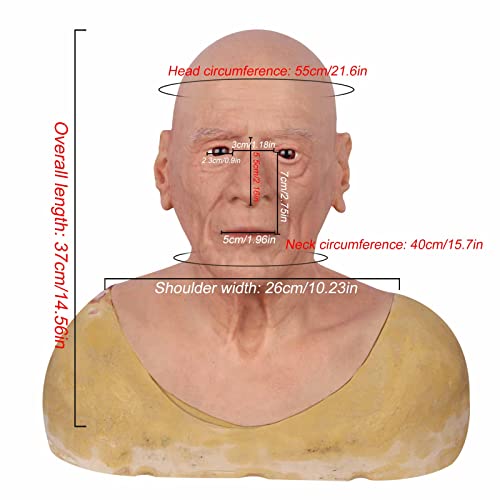 RTIA Máscara facial de silicone para idosos, crossdresser realista, máscara macia para cosplay de tr