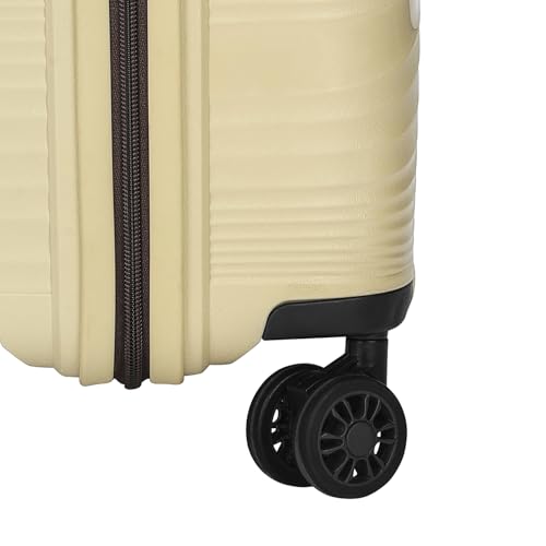 Image of Skybags Swirl Check-in Trolley Bag 65cm | Medium Hard Luggage | 8 Wheels Suitcase for Travel | 3-Digit Combination Lock with Anti-Theft Zipper | Polypropylene | 3 Years Warranty - Unisex (Beige)