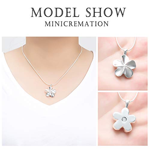 Minicremation Cremation Urn Necklace For Ashes【 925 Sterling Silver Plated Keepsake Jewellery】 Memorial Urn Necklace Ashes Holder Keepsake & Free Fill Kit &20 Inches Chain #TOP3