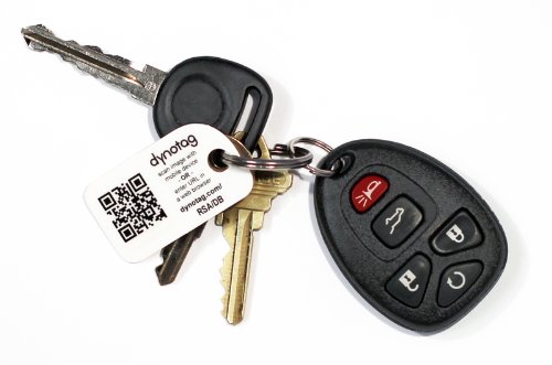 Dynotag® Web Enabled Smart Mini Fashion Id Tags, With Dynoiq™ & Lifetime Recovery Service. 3 Identical Tags For Gear (Original White) #TOP2