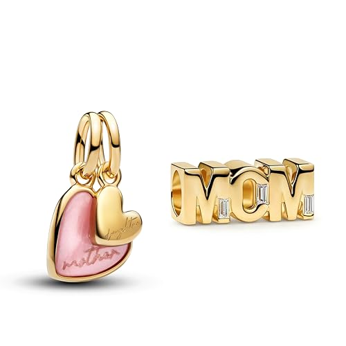 Image of Mom Family Charms Bead for Bracelets and Necklaces Jewelry Charm for Women Valentine Mother's Day