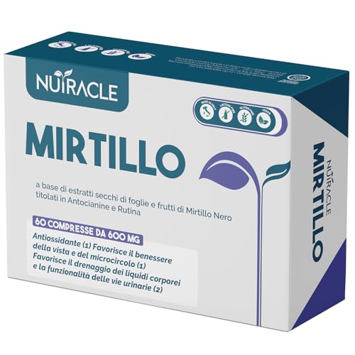Nutracle Mirtillo nero 60 compresse da 600mg | Integratore Microcircolo Gambe, Capillari, Vene Occhi...
