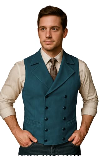 Formal Men's Suit Vest Slim Fit Double Breasted suede Business Waistcoat Wedding Grooms