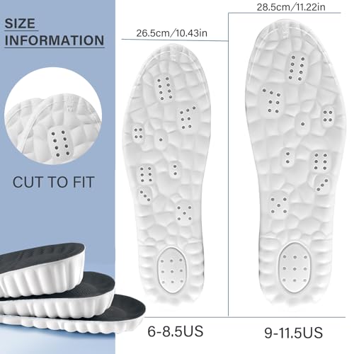Image of Height Increase Memory Foam Insoles for Men & Women - Taller Heel Lift Shoe Inserts with Breathable Cushioned Comfort for Sports Shoes, Work Boots | Trim to Fit (Black 3.5cm, 9-11.5 US Men)