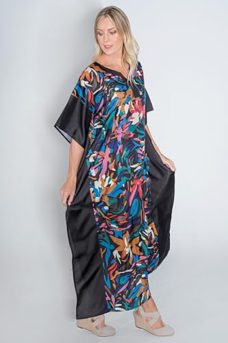 Image of Miss Lavish London Short Caftan Beach Dress, Plus Size African Kaftan, Womens Resort Wear