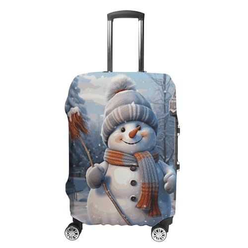 Carry on Luggage Cover Hardworking Snowman Suitcase Covers for Luggages Tsa Approved Travel Luggage Sleeve Protector Elastic Suitcase Protector Anti-Scratch Washable Fits 19-30 Inch Case -L