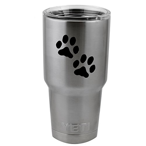 Dog Paws Silhouette Vinyl Sticker Decal for Yeti Mug Cup Thermos Pint Glass (4