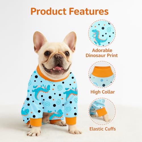 Pijama para perro PetWarm con estampado de dinosaurio, talla S miniatura 3