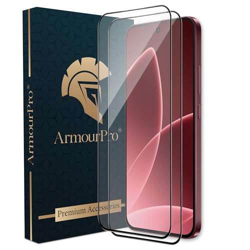 Image of ArmourPro Tempered Glass for Oppo F33 Pro - 9H Anti Scratch Screen Protector, Edge to Edge Coverage, HD Clarity, Smooth Touch, Case Friendly | Black, Pack of 2