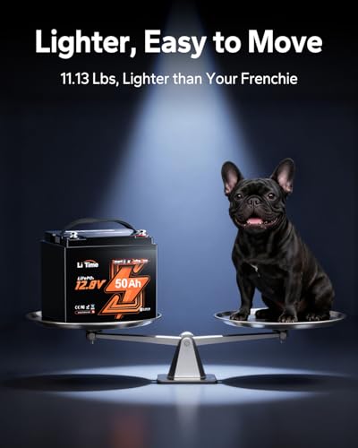 Image of LiTime 12V 50Ah LiFePO4 Lithium Trolling Motors Battery, 4000+ Deep Cycle Bluetooth Marine Battery with Low-Temp Protection, EV-Grade Cells & Smart 50A BMS, Perfect for Fishing Finder, Yacht (4Pack)