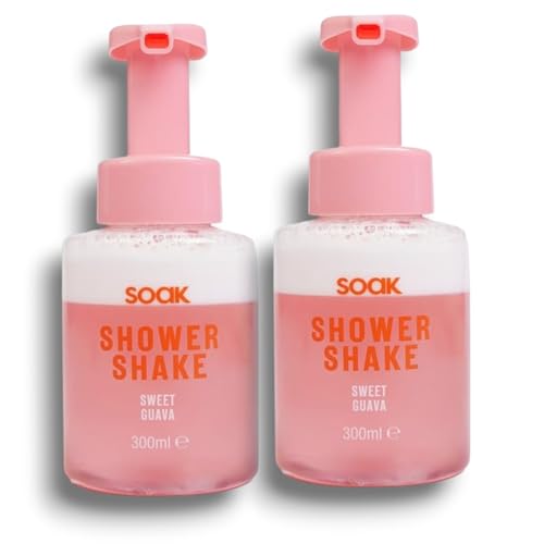 Soak | Shower Shake Sweet Guava - Body Wash | A Fun, Shake-to-Foam Shower Gel Bursting With Juicy Strawberry Scent, Leaving Your Skin Soft & Smelling Deliciously Fresh | 300mL Each