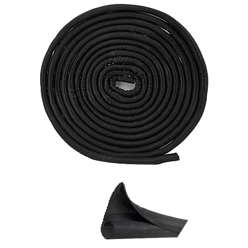 Qjaiune 25ft - 1/2 Inch Black Cable Sleeves Cord Management, Split Sleeving Wire Protector Desk Cord Organizer, Self Wrapping Wire Loom For Tv Computer Usb Cable Power Cord Audio Video Cable