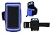 Produktbild Design Sport-Armband Tasche in Blau für Samsung Galaxy A40e / A20e / A8 (2018) / A5 (2017) Neopren Anti Rutsch mit Reflektion Schlüssel/Kopfhörer Halter Reißverschluss
